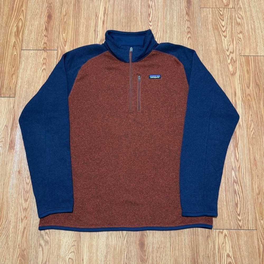 Patagonia Men's Better Sweater Fleece XL 1/4 Zip Outdoors Gorpcore Rust Blue